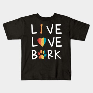 Vintage Retro Style Live Love Bark Puppy Sign Tshirt Kids T-Shirt